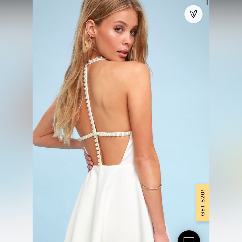 Lulus adore you white Pearl skater dress